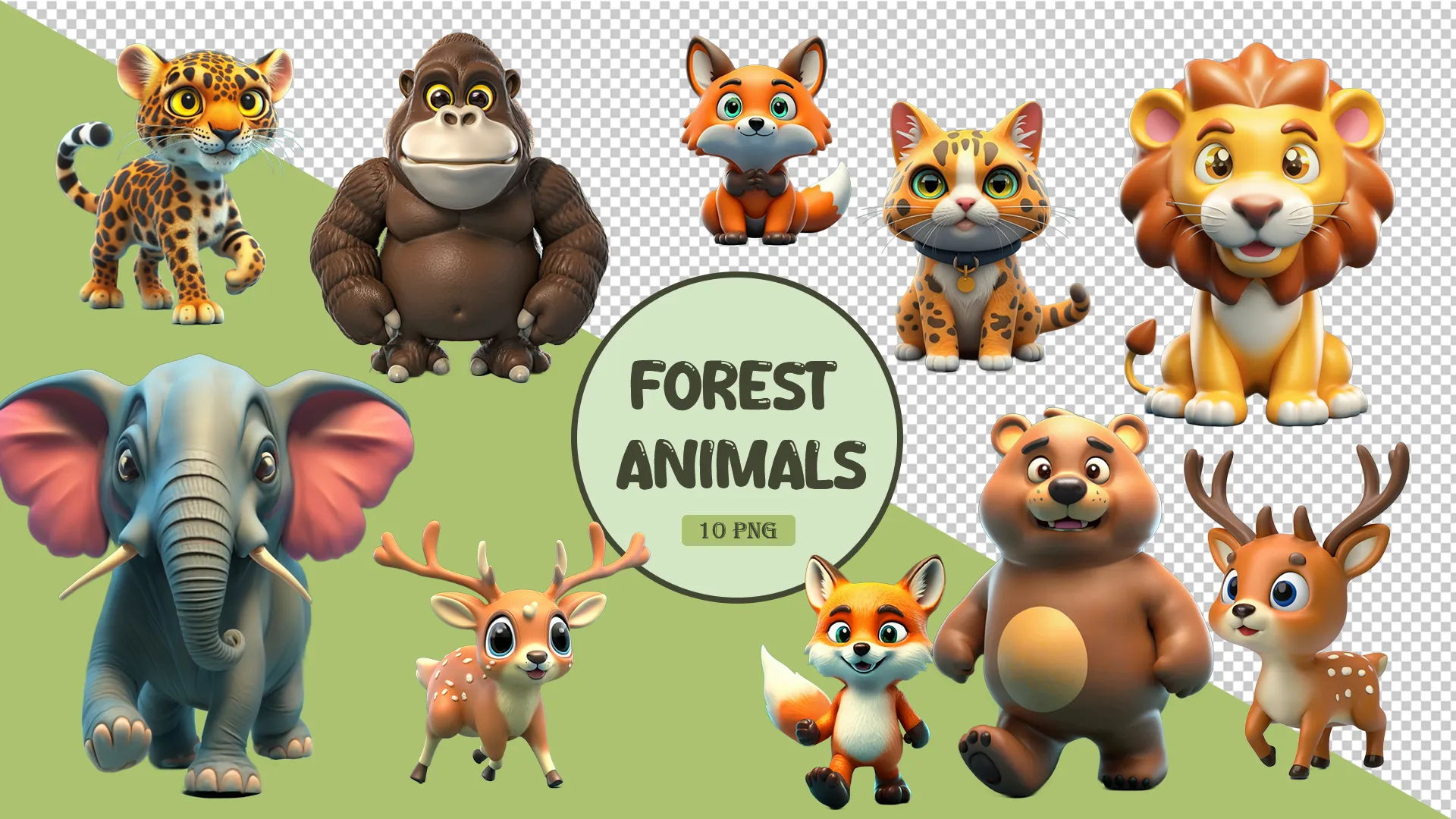 Adorable Forest Animal 3D Pack